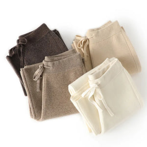 S-XXXLHot selling women's 100% wool wide leg pants, fashionable and comfortable cashmere knitted long men's wide leg multi color