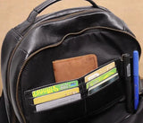 Men's Leather Backpack Cowhide Outdoor Travel Bag Fashion Trend Schoolbag Korean Business Computer Bags Large Capacity