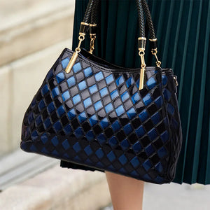 Soft Quality Leather Hand Bag Deep blue