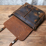 Retro Leather Men's Handbag Top Layer Leather Horizontal Computer Bag Crazy Horse Leather Men Casual Shoulder Messenger Bag NZPJ