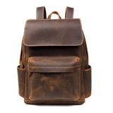 NASVA Genuine Leathe Men's Backpack Vintege  Hiking Backpack Casual  School Backpack  Coffee Business   For 15.6 In Laptop  Bag