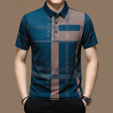 New Arrival Business Style Men's Polo Shirts Male Letter Printing Turn-down Collar T Shirt Tops