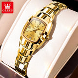 OLEVS Tungsten Steel Strap Women's Watch Elegant  Luxury Gold Waterproof Wristwatch TOP Brand Women's Watches Relógio Feminino