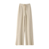 S-XXXLHot selling women's 100% wool wide leg pants, fashionable and comfortable cashmere knitted long men's wide leg multi color