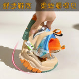 Color-blocking Platform Shoes Women's 2022 Spring and Summer New Hollowed-out Breathable Mesh Heightening Sneakers Women Tenis