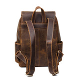 NASVA Genuine Leathe Men's Backpack Vintege  Hiking Backpack Casual  School Backpack  Coffee Business   For 15.6 In Laptop  Bag