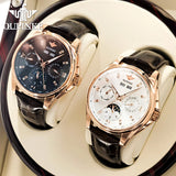 OUPINKE High Quality Automatic Mechanical Watch for Men Waterproof Top Brand Luxury Moon Phase Men's Wristwatches Reloj Hombre