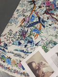 Spring and summer new catwalk printed short-sleeved shirt skirt with high waist and large swing waist and single-breasted dress.