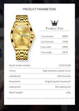 OLEVS Tonneau Dial Quartz Watch for Men Luxury Diamond  Elegant Stainless steel Waterproof Luminous TOP Brand Wristwatch 5528