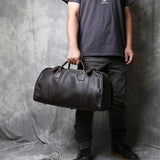 Short Distance Travel Genuine Leather Crossbody Travel Bag For Men's Top Layer Cowhide Large Capacity Casual Hand Luggage Bag