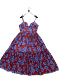 Retro spring, summer, European and American women's new printed sling tube top waist swing dress fashion holiday dress